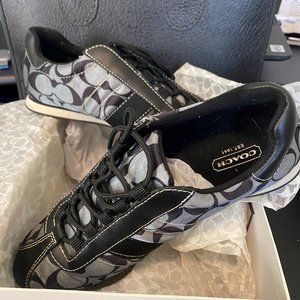 NWT Coach Kirby 12cm SG Sateen Black Sneakers Size 7